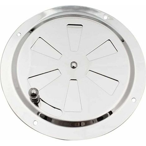 XEPHO Grille D'aération Ronde En Acier Inoxydable 125mm Entrée Et Sortie D'aération Réglable Pour Grille D'aération De Sèche-Linge À Tambour - Argenté (1/4)