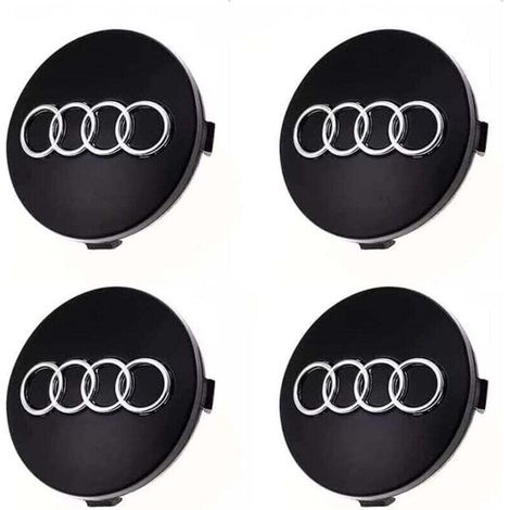 4 pièces Cache Moyeux pour Audi 60mm Centre Roue ABS Accessoires de Voiture