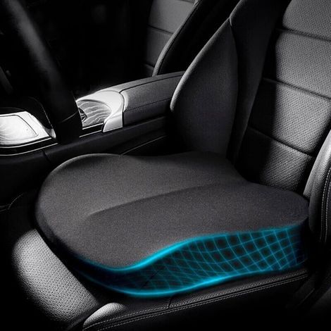 Coussin Voiture Conducteur, Coussin Orthopédique Siege Rehausseur Voiture Adulte, Portable Coussin de Auto Memoire de Forme, Coussin Coccyx Ergonomique pour Chaise, Bureau, Fauteuil,Noir(40.5X40.5X9CM (1/4)
