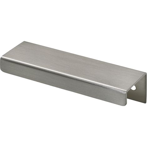 Hettich Möbelgriff Aluminium Edelstahl Optik 12,5 x 100 x 35 mm - 1 Stück Filzgleiter & Möbelgriffe