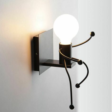 LEC1Pack Applique Murale Design Créatif Forme Humanoïde Contemporain Eclairage pour Chambre Couloir Salon (1/5)