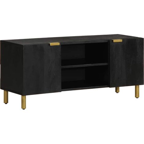 vidaXL Meuble TV noir 105x33x46 cm bois d'ingénierie (1/5)