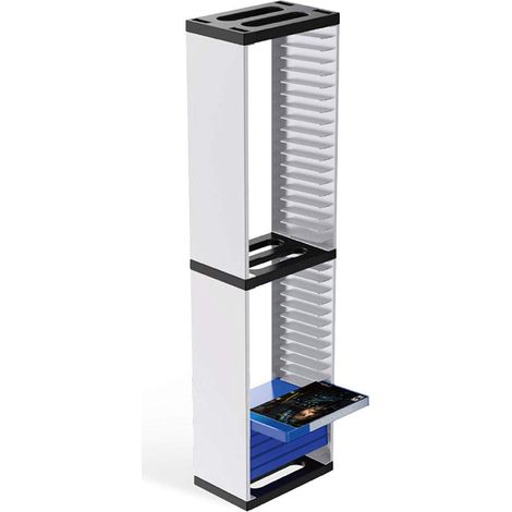 Étagère à CD, support de rangement pour disques de jeux vidéo, tour de rangement universelle pour disques Blu-ray, présentoir po
