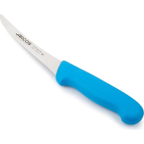 Coltello disosso semiflessibile Arcos 2900- Prof 291223 con alveoli in acciaio inox Nitrum e mango ergonomico blu polipropilene e lama 14 cm, coperchio espositivo.