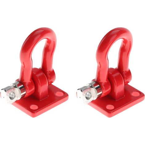 4 pices Boucle de remorque RC Voiture,Manille RC Sauvetage Verrouillage Accessoire pour modle de Voiture d'escalade RC Crawler(Rouge). (1/5)