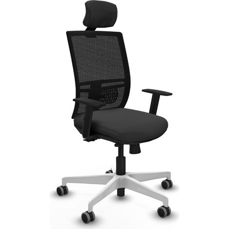 Chaise ergonomique piqueras y crespo Yunquera noir mousse épaisse (1/2)