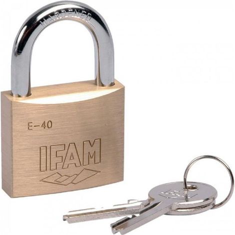 Cadenas série E laiton (2 clés) IFAM - Corps mm: 50 / modèle E50 - Ø anse mm: 8