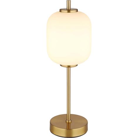 Globo Ewald Lampe de table Globe, abat-jour en verre opale couleur laiton, LED 3000 K (1/5)