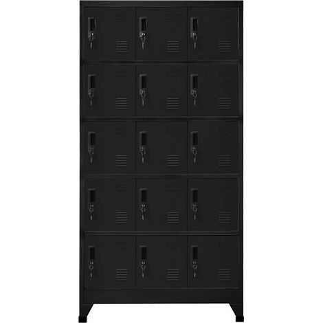Maison Exclusive - Armadietto con Serratura Nero 90x40x180 cm in Acciaio (1/5)