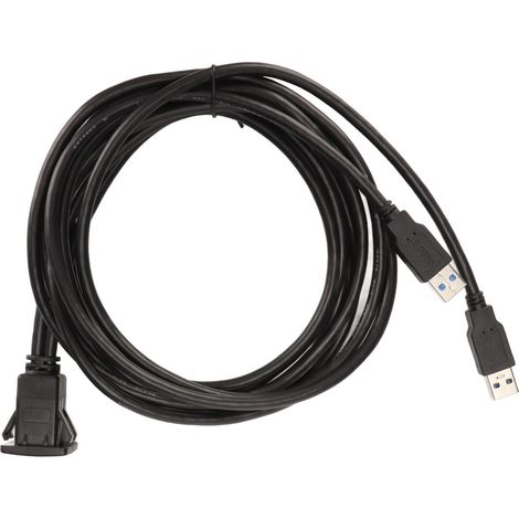 Câble USB 3.0 double port de 2 m (6,6 pi) à montage encastré, transfert de données 5 Gbit/s, installation facile sur le tableau de bord d'une voiture ou d'un bateau (1/4)