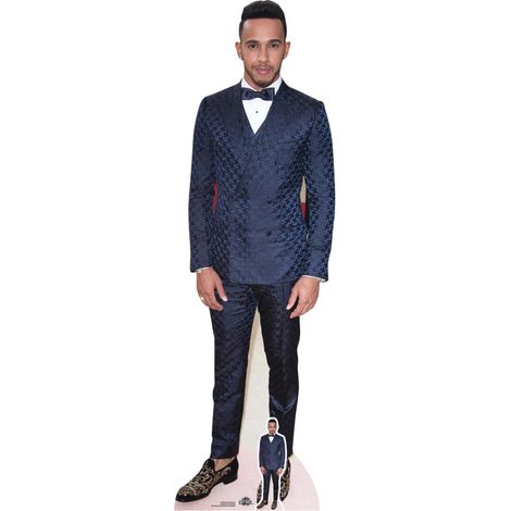 Figurine en carton Lewis Hamilton en smoking bleu 174cm (1/4)
