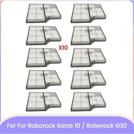 Filtres de rechange pour aspirateur robot Saros 10/G30 : pièces détachées, filtres lavables haute efficacité, lot de 10. (1/4)