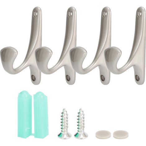 Wandhaken aus Zinklegierung, 4er-Set Haken für Handtücher, Hüte und Mäntel, Haushaltshelfer (1/5)