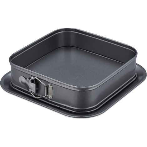 LYERCW - Plat à four carré, 29 x 29 cm, avec joint anti-fuite, en acier inoxydable anthracite, antiadhésif, idéal pour les gâteaux.