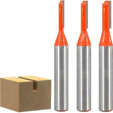 Fraise à Rainurer - 8 mm - Pour Bois et Panneaux - Coupe Droite Précise - 3 Pièces (1/5)
