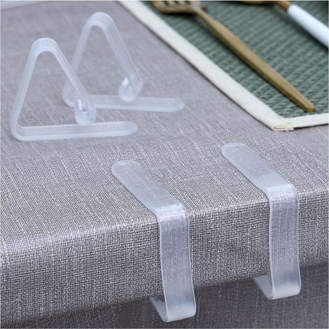 16 pcs Clips de nappe en plastique transparent, clips de nappe transparents transparents, clips de nappe en plastique pour événement extérieur intérieur de fête de conférence (1/5)