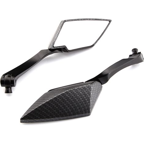 Motorrad-Rückspiegel, Universal-Motorradspiegel, schwarzes Aluminium, 1 Paar