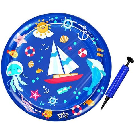 Katzen-Wassermatte, interaktives Spiel, Spielmatte, Bett, Wasserkatze für Katzen (65 cm, Blau)