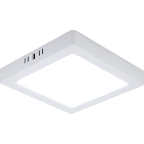 Plafonnier LED lampe de salon lampe de couloir panneau en saillie lampe de cuisine carrée, plastique blanc, 18W 1980lm 6500K blanc froid, L 21,4 cm