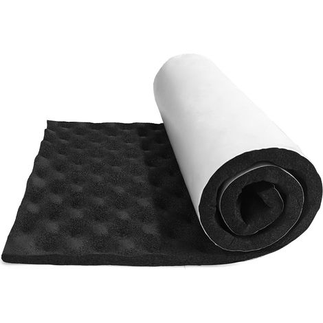 Panneaux acoustiques auto-adhésifs de 20 mm d'épaisseur, rembourrage en mousse ondulée, tapis insonorisant, résistant à la chaleur pour studio, murs, portes, 83 x 33 cm, 0,27 m² (1/5)