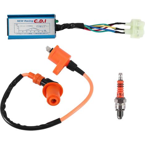 Bobines d'allumage, bougies d'allumage et boîtiers d'allumage de qualité compétition compatibles avec les moteurs quatre temps GY6 de 50 à 150 cm³ et les VTT.