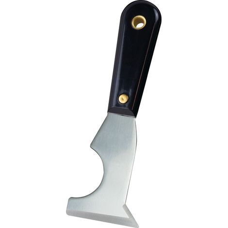 Couteau multi-usages – Manche nylon résistant – Lame en acier trempé avec soie traversante – Outil robuste pour décaper, gratter, ouvrir et agrandir les fissures, idéal pour travaux de rénovation