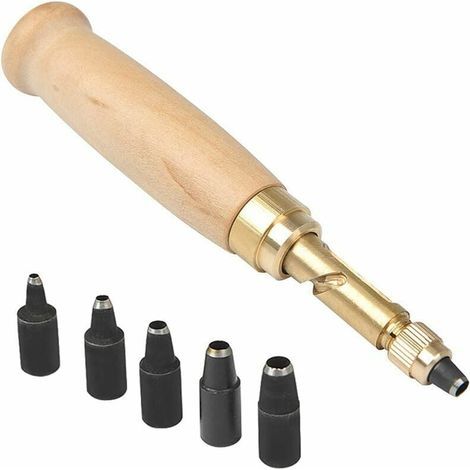 Punzone automatico per cuoio con 6 punte (da 1,5 a 4 mm) per cinture e cucito (1/4)