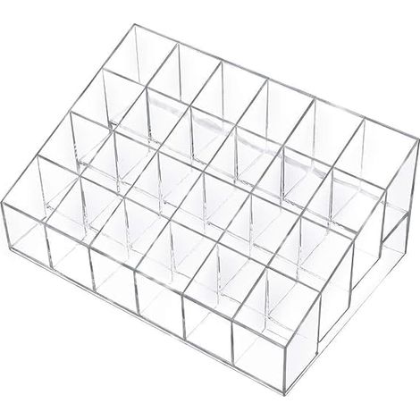 Rangement Rouge a Levre 24 Compartiments Organisateur de rouge à lèvres Transparent Support de Rouge à lèvres Acrylique Rangement Cosmétique (1/5)