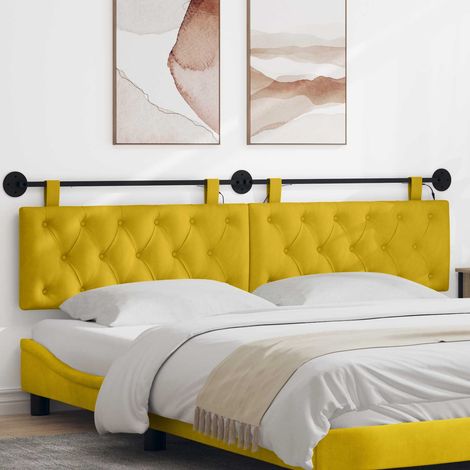 vidaXL Cabecero colgante Con luz LED Amarillo Terciopelo (1/5)