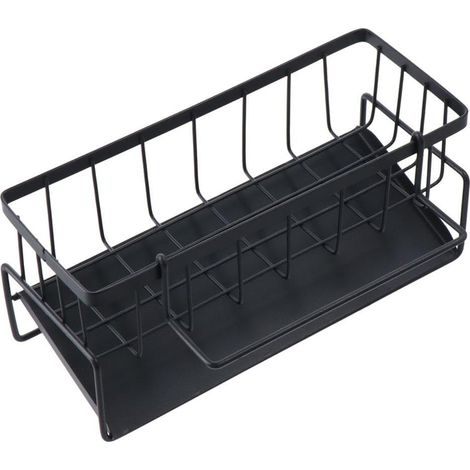 Organiseur d'évier - Porte-éponge de Cuisine avec bac d'écoulement Automatique et Support de Chiffon d'évier - Idéal pour la Cuisine (1/4)
