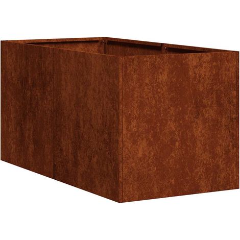Jardinière Bac à fleurs rouillé 40x80x40 cm acier inoxydable (1/5)