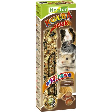 NESTOR en barra para roedores y conejos, sabor a nuez, 115 g, 2 unidades
