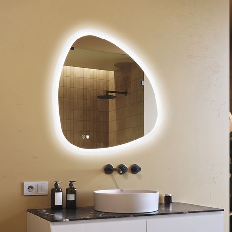 Artforma Miroir de salle de bain avec éclairage, 94x94, Interrupteur tactile, Anti-buée, LED Dual, Miroir Irrégulier (1/5)