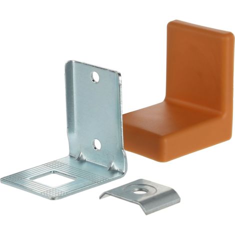 Percha angular eslovaca para muebles, ajustable, con tapa marrón claro, Riex JK41 (1/5)