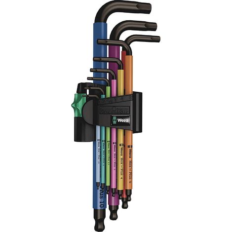 Wera 073593 9 Piece Multi Colour Ball End Hexagon Key Set 1.5-10mm (1/2)