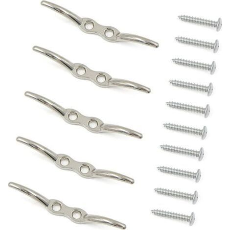 Masthaken 5 Stück (2-1/2"), Edelstahl Blindmasthaken Kabelbinder Festmachermasthaken Festmacherklampe Festmacherklampensatz Inklusive Befestigungsschrauben (1/5)