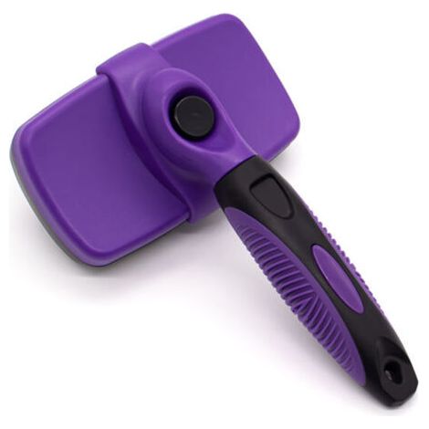 Brosse de cheveux pour animaux de compagnie - brosse à cheveux d'animaux avec des cheveux longs et courts - Facile à nettoyer - outils de beauté pour chats et chiens - violet (1/4)