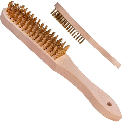 Spazzola antiruggine, filo giallo, 6 file, legno (12/120) (1/5)