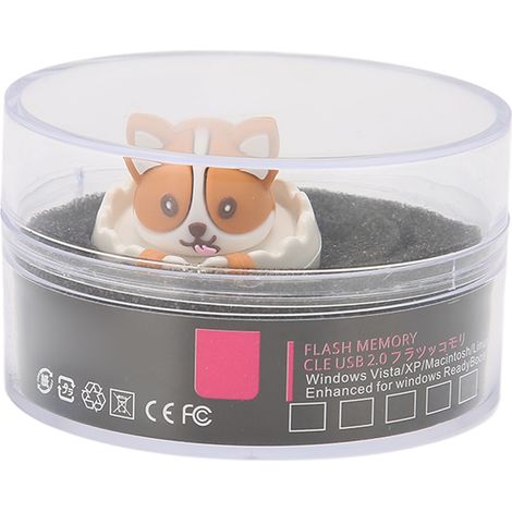 Clé USB 32GB Mignon Chien avec Anneau, Interface USB Haute Vitesse, Antidéflagrante et Anti-Interférences pour Maison, Bureau, École (Petit Chiot Boucle Anneau) (1/5)