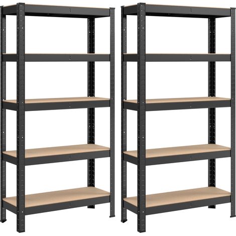 Lot de 2, Étagère de Rangement à 5 Niveaux, Capacité 650 kg (1/5)