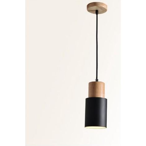 Suspension rétro en bois, lustre industriel E27, réglable, pour cuisine, salon, chambre, restaurant, ampoule non incluse.