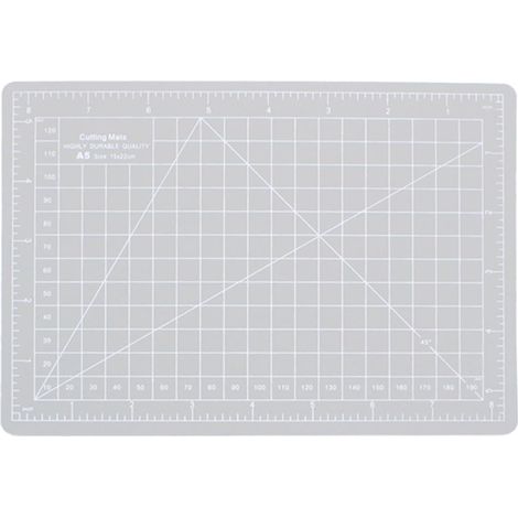 Selbstheilende Schneidematte, A5, doppelseitig mit Skala, rutschfestes Schneidebrett für DIY, Nähen, Scrapbooking (grau) (1/5)