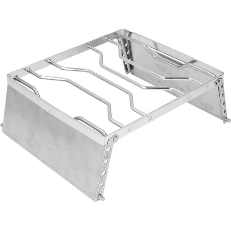 Support de barbecue portable, réglable en hauteur, pliable, en acier inoxydable, pour le camping (1/5)