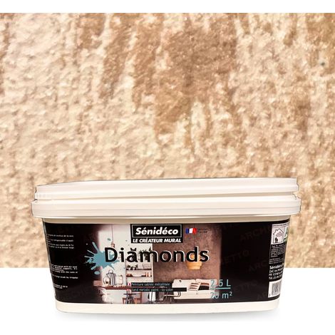 Peinture décorative sablée métallisée - DIAMONDS 2,5L pour 20m² coloris Amber (1/5)