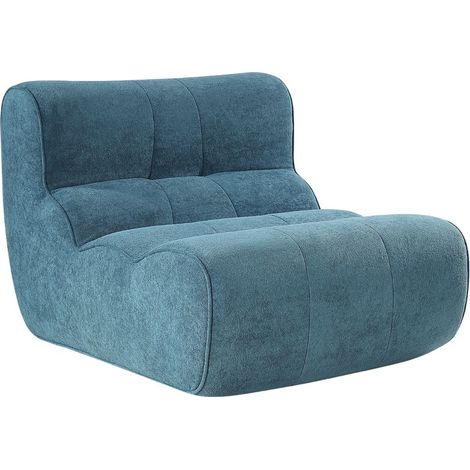 Fauteuil en mousse polyuréthane et tissu polyester touché doux bleu - BLOW (1/5)