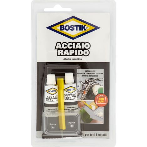 Acciaio rapido mixer Bostik adesivo in pasta epossidico con paletta e vaschetta (1/5)