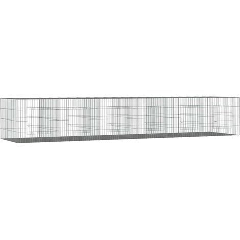 Maison Exclusive - Conigliera con 6 Pannelli 327x79x54 cm Ferro Zincato (1/5)
