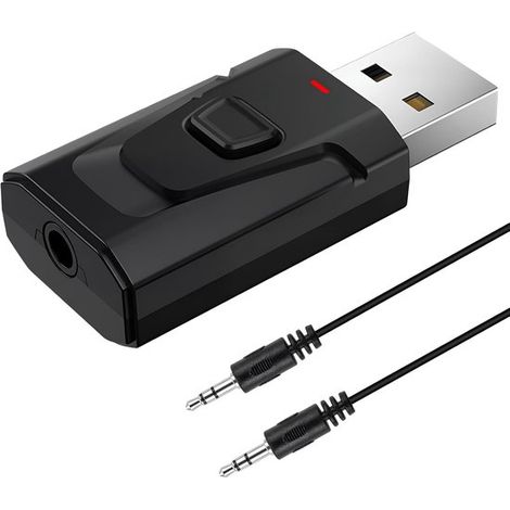 Adattatore Bluetooth - Audio wireless - Streaming musicale - Funzione 4 in 1 - Portata 15 metri - Nero