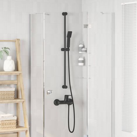 vidaXL Ensemble de Système de Douche Noir 100 cm Acier inoxydable