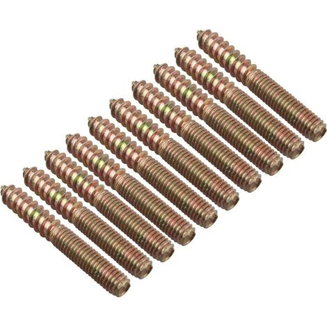 10pcs M8 x 60MM Wood to Metal Furniture Screws Double Head Dowels Fixing Bolts Rod Thread Screws
